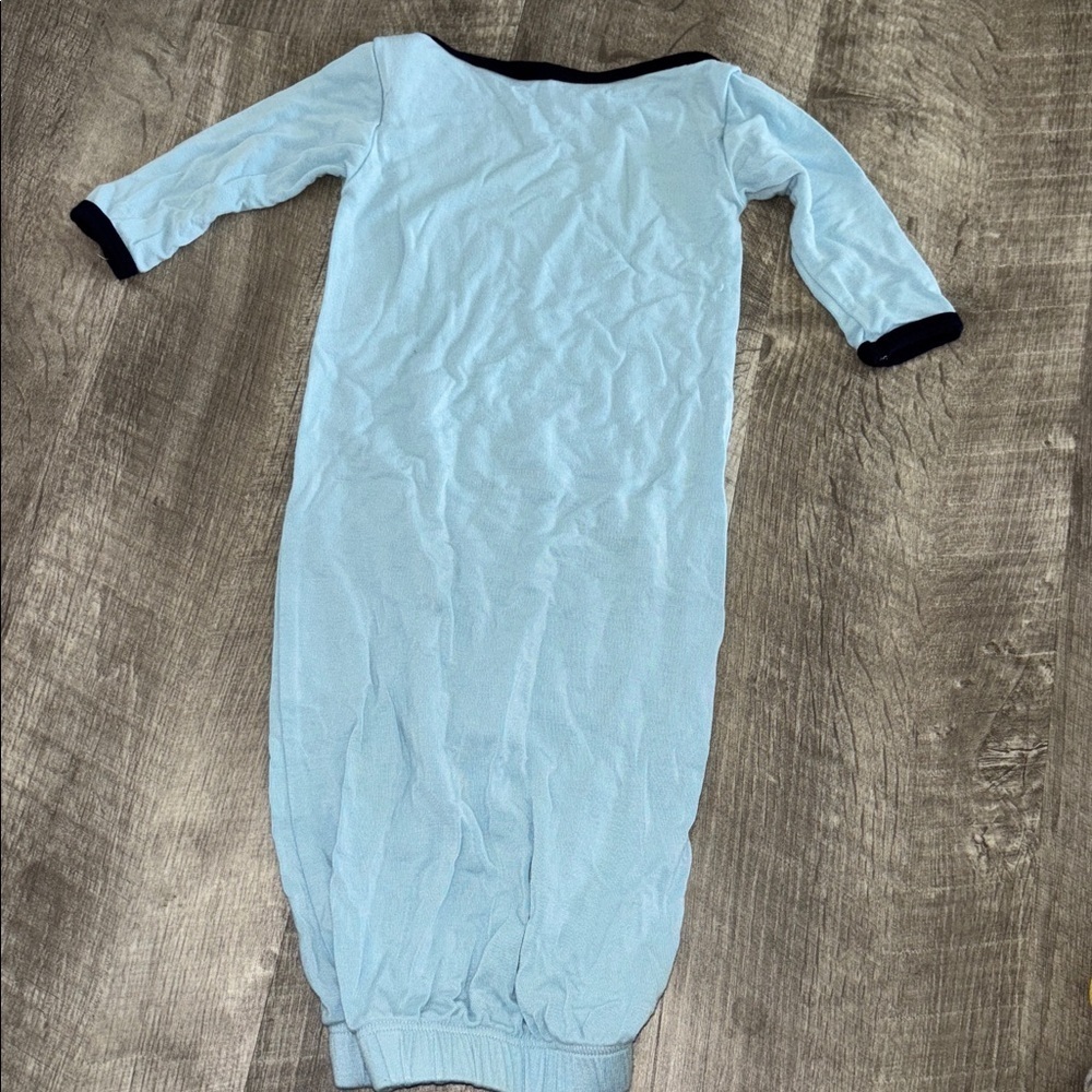 Little Shadows Light Blue Navy Baby Newborn Gown - Picture 3 of 4